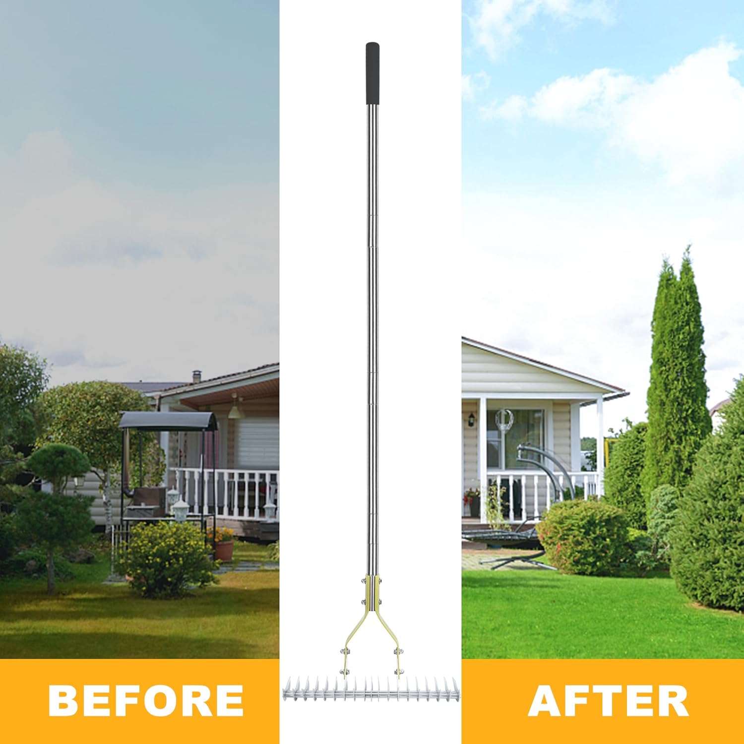 Double-Sided Angle-Adjustable Thatching Rake