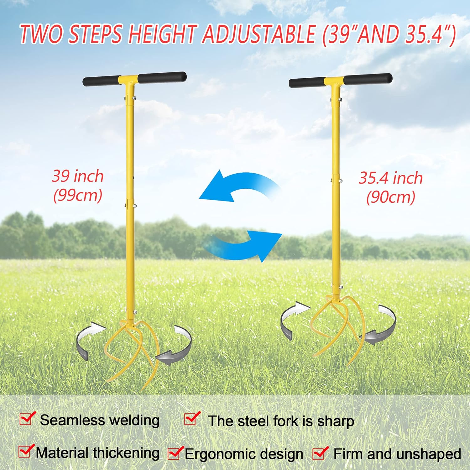 Long-Handled Garden Tiller