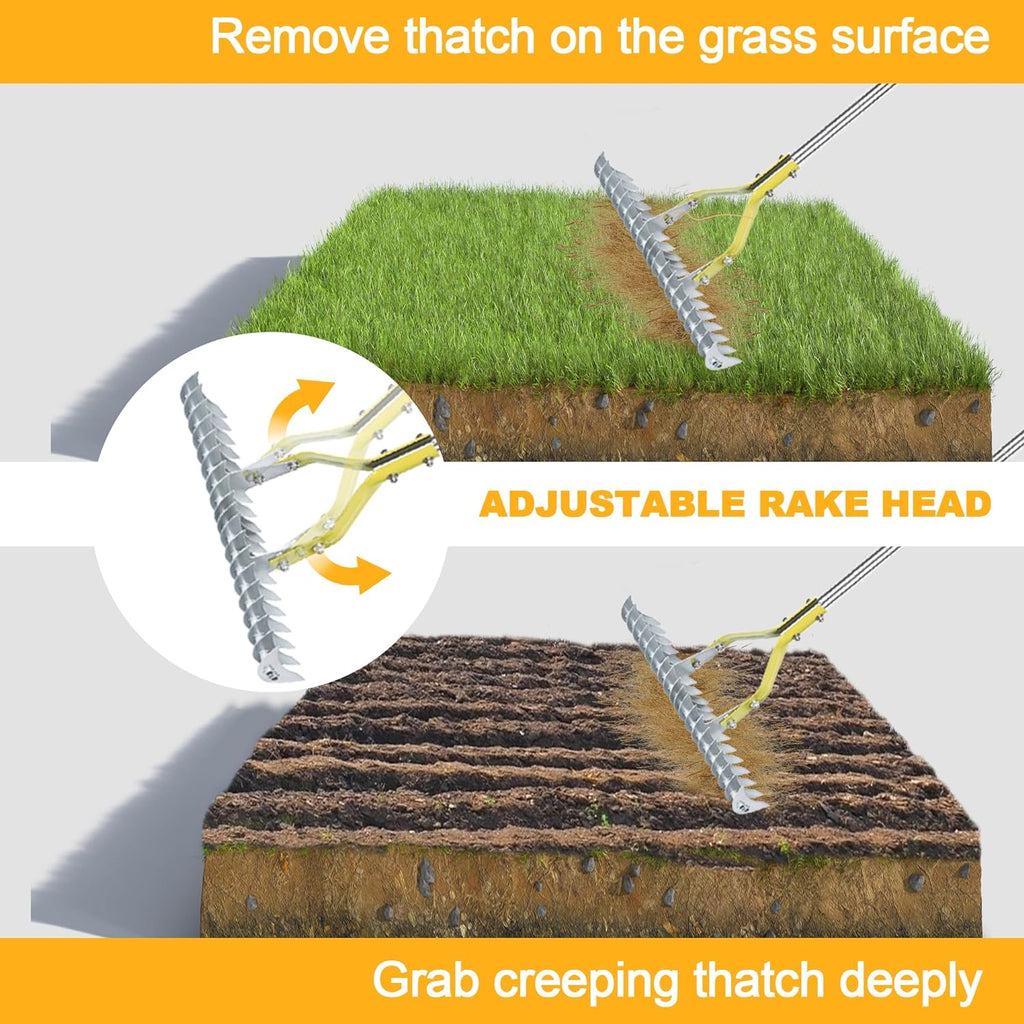 Double-Sided Angle-Adjustable Thatching Rake